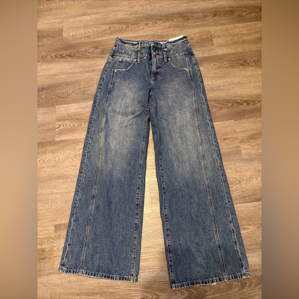 Anthropologie Pistola Wide Relaxed Baggy Jeans High Rise Sz 28 F26